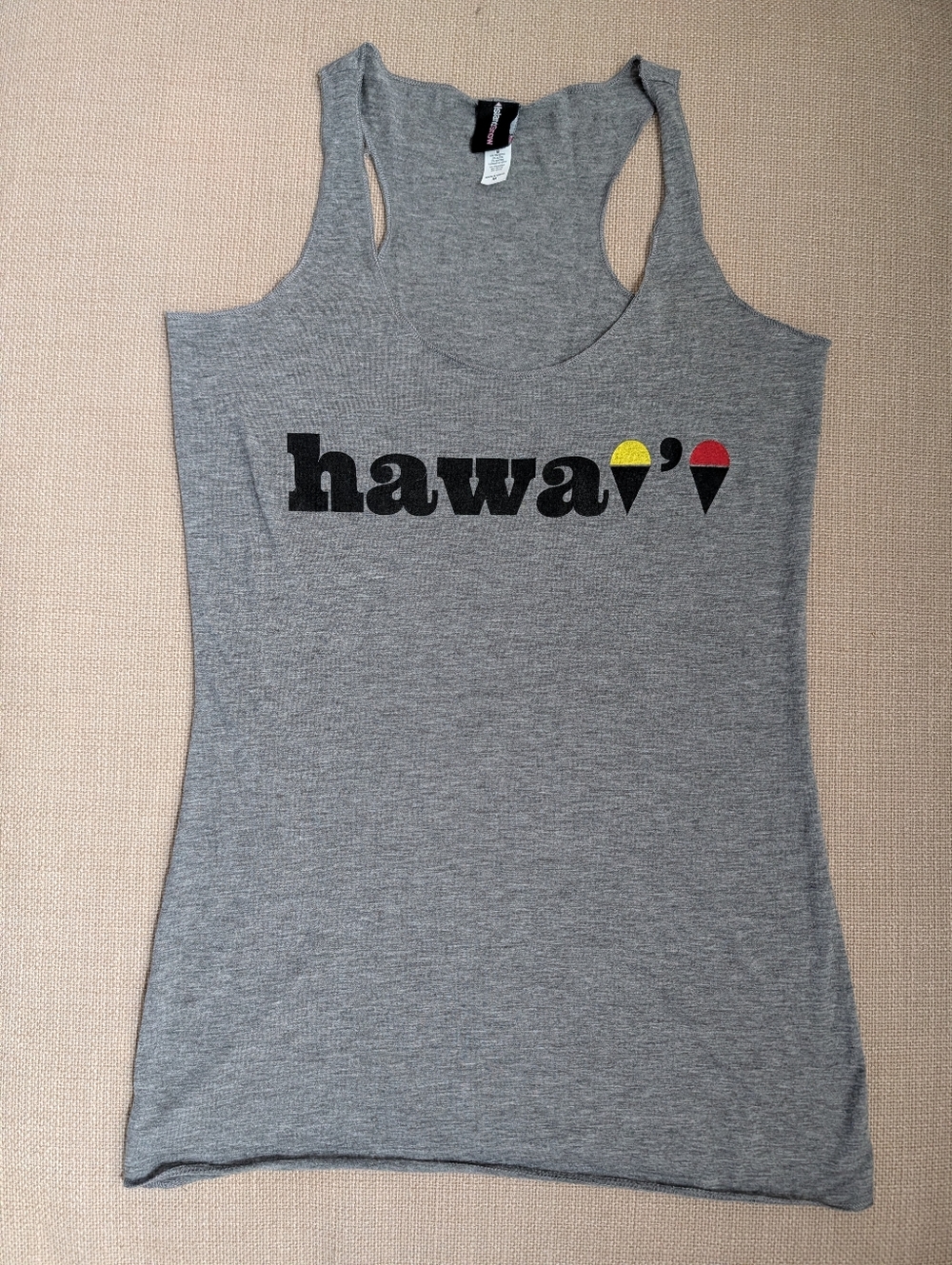EUC Hawaii "Shaved Ice" Racerback Tank - Medium, Gray